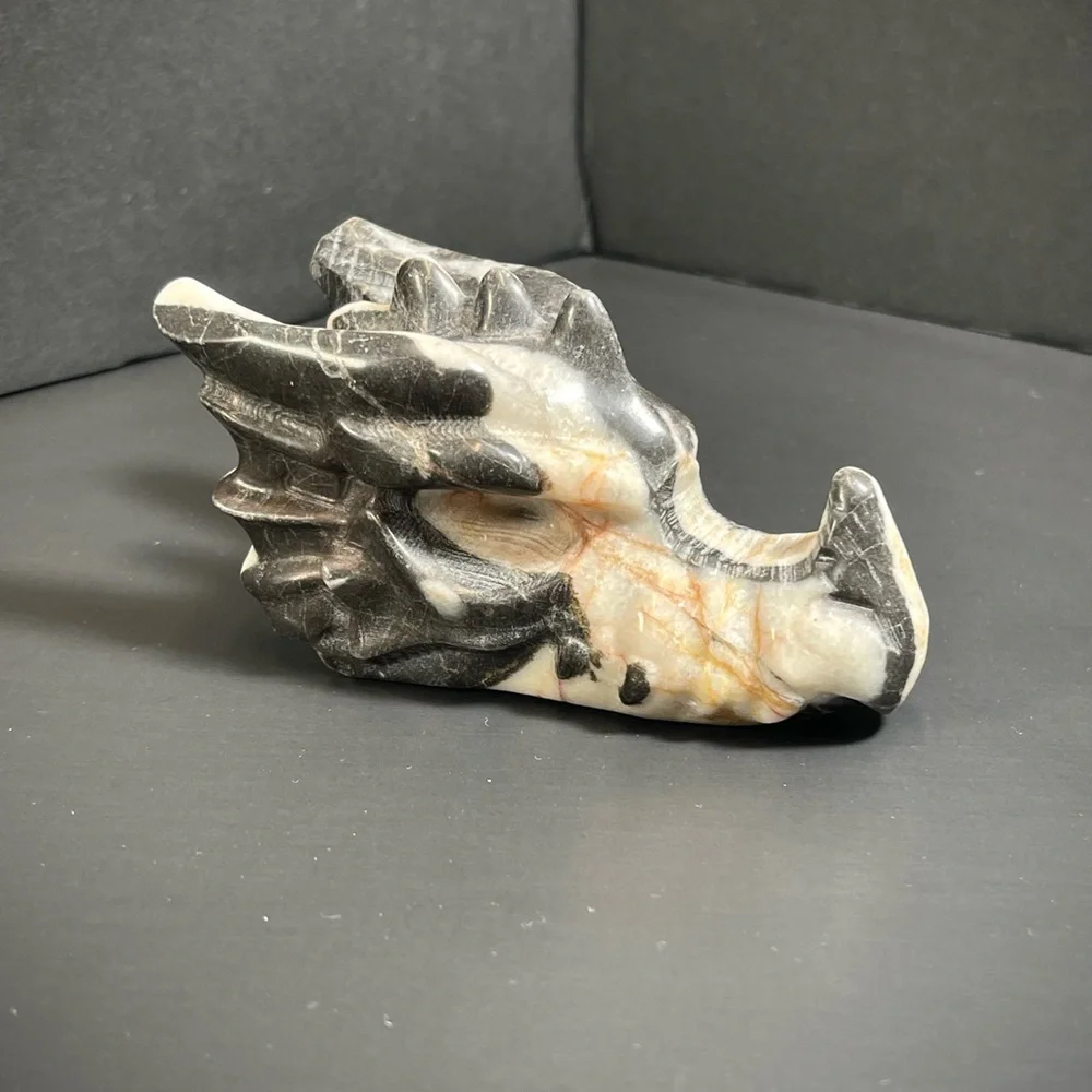 Natural Carved Dragon Head Skull Botswana gate Quartz Crystal 267g - Picture 1 of 6